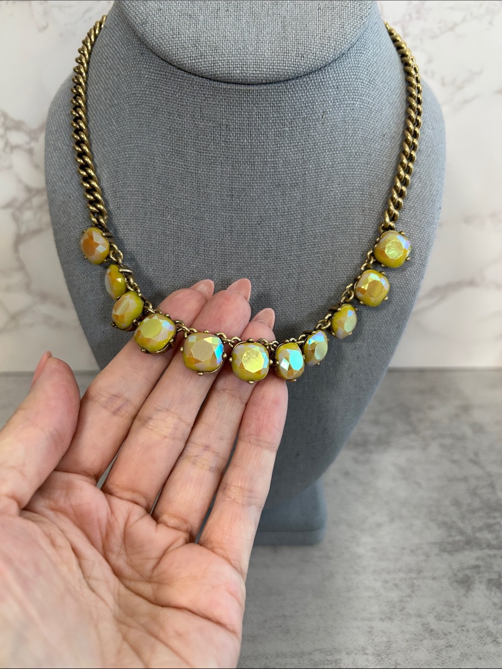 J. Crew Yellow Brûlée Faceted Crystal Necklace - Picture 4 of 7